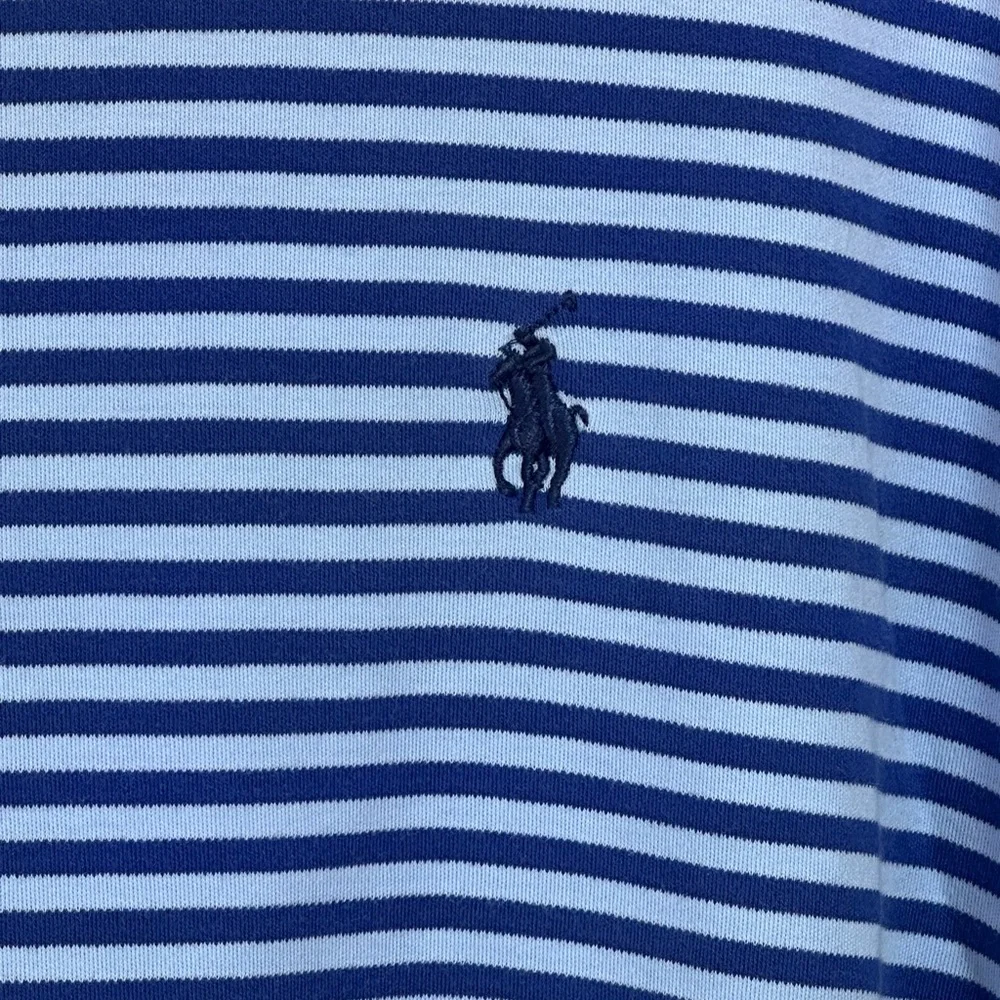 Polo Ralph Lauren Light‎ and Dark Blue Stripe Size XL Short Sleeve Golf Preppy